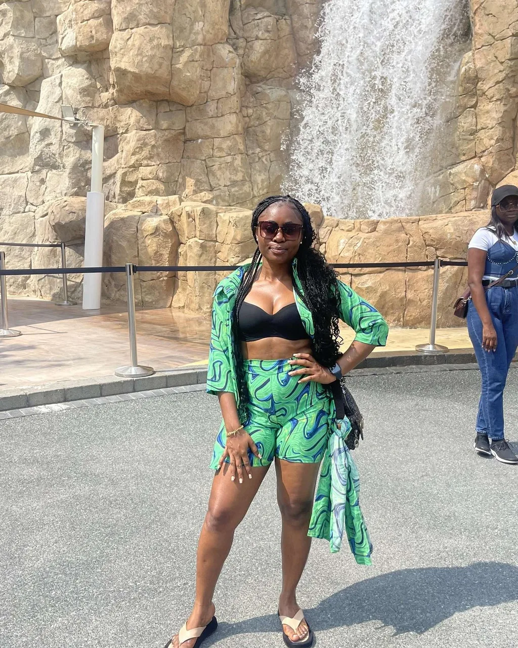 Green marbled two-piece set